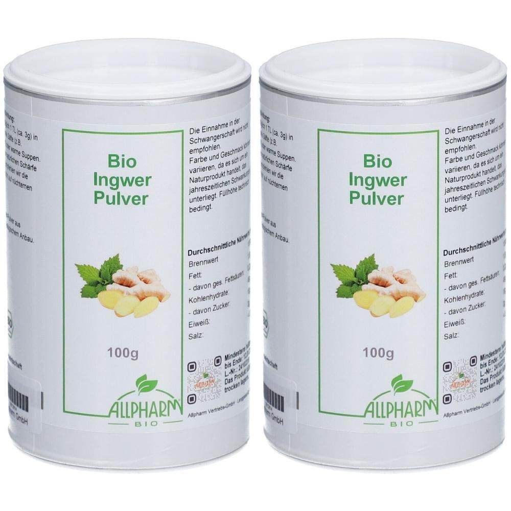 BIO Ingwer Allpharm Premium Pulver 2x 2x100 g