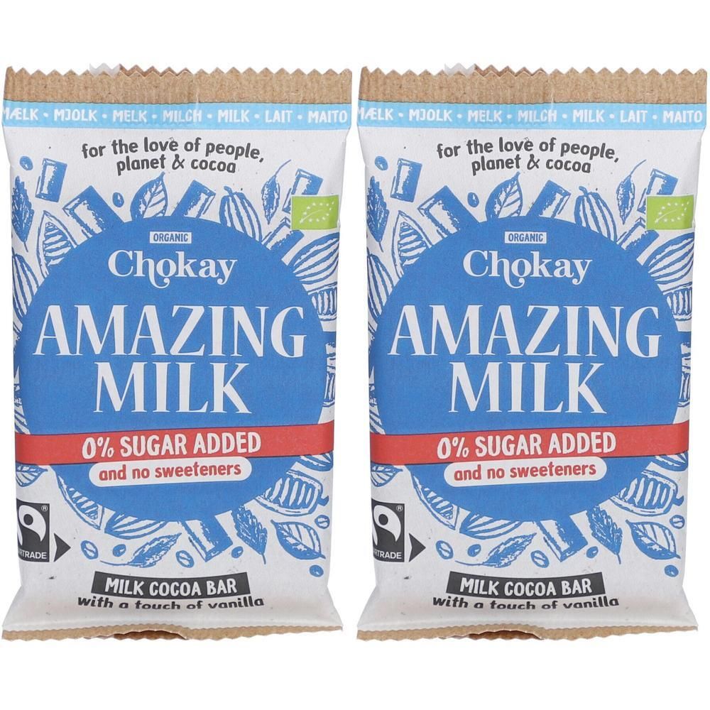 Chokay - Bar Amazing Milk FairTrade, 70g 2x 2x70 g
