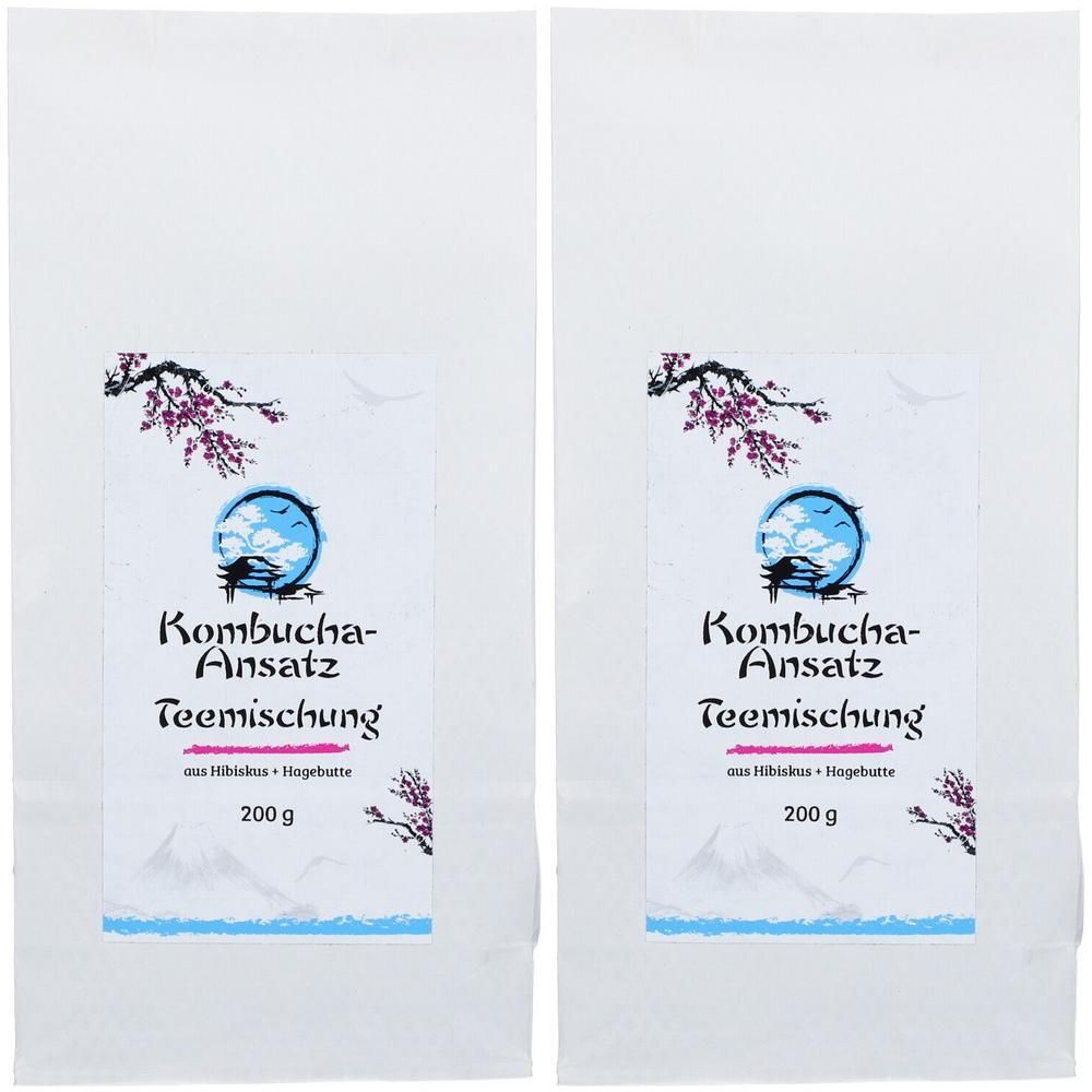 Kombucha Ansatz Teemischung aus Hibiskus+Hagebutte 2x 2x200 g Tee