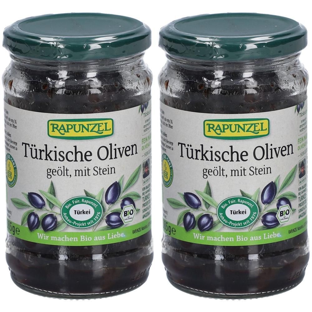 Rapunzel Oliven schwarz, mit Stein geölt 2x 2x185 g