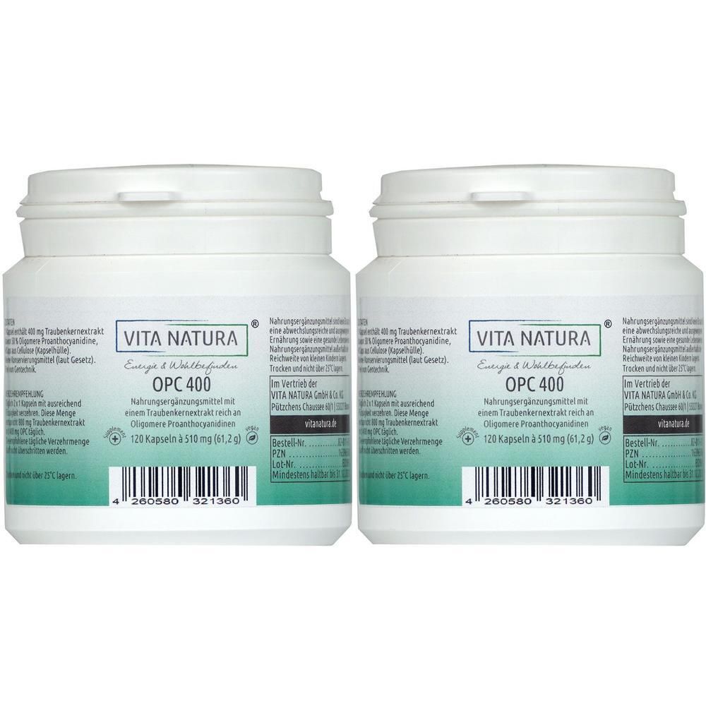 OPC Traubenkernextrakt 400 mg Vegi- Kapseln 2x 2x120 St