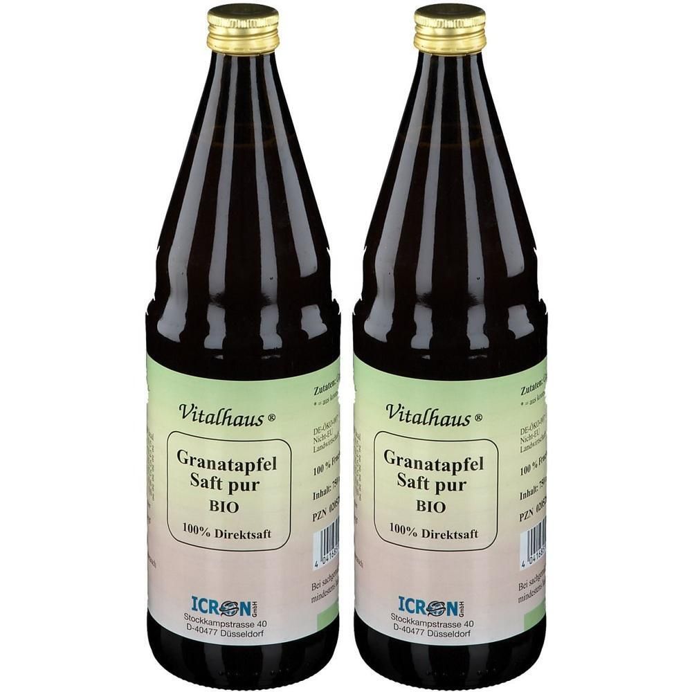 Granatapfel Saft Pur Bio Vitalhaus 2x 2x750 ml