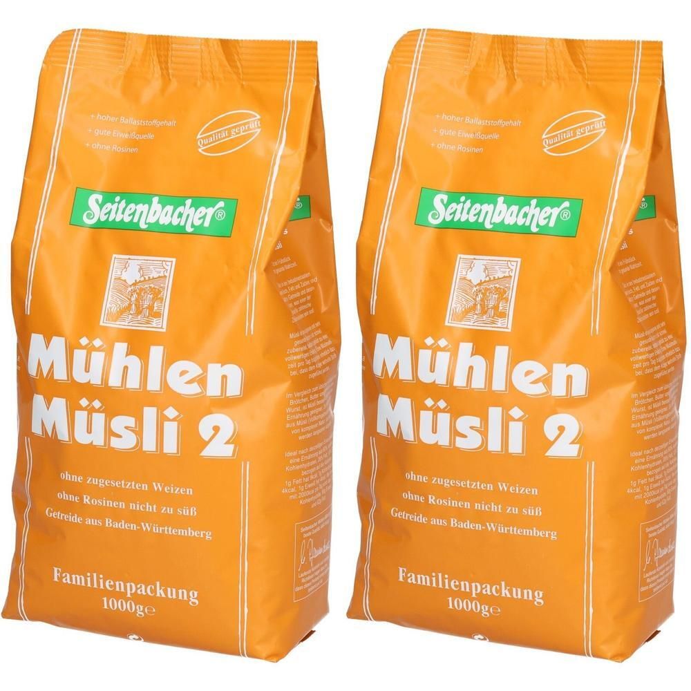 Seitenbacher Mühlen-Müsli 2 (ohne Rosinen) 2x 2x1000 g