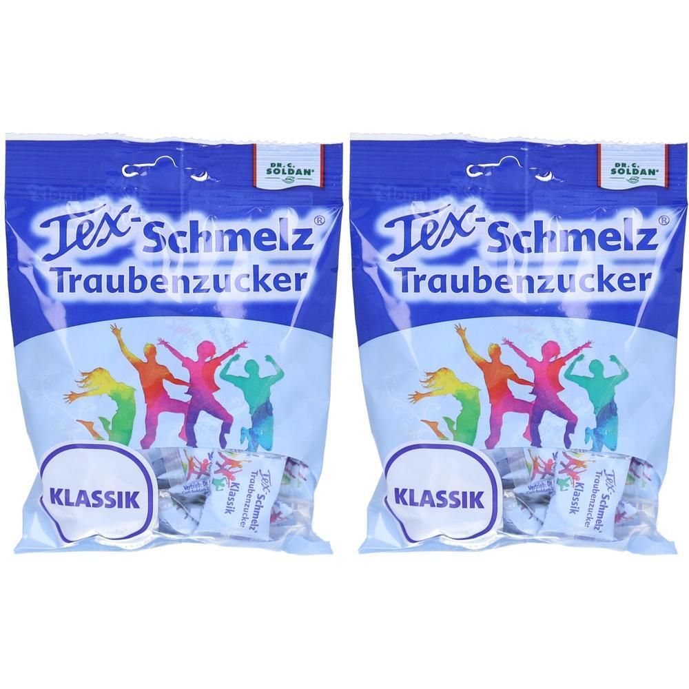Soldan Tex Schmelz Traubenzucker Klassik Beutel 2x 2x75 g Kautabletten