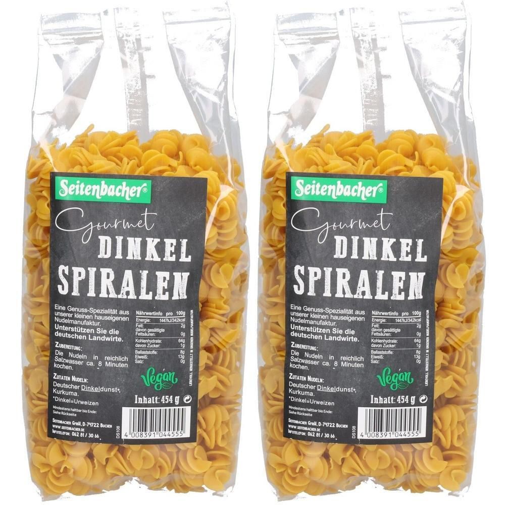 Seitenbacher Dinkel Naturkost Nudeln, Spiralen 2x 2x454 g Sonstige