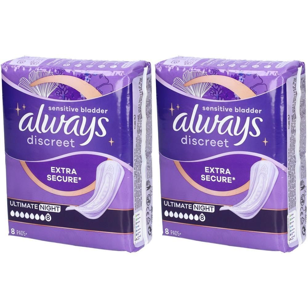 Always discreet Inkontinenz Einl.Ultimate Nacht 2x 2x8 St Binden