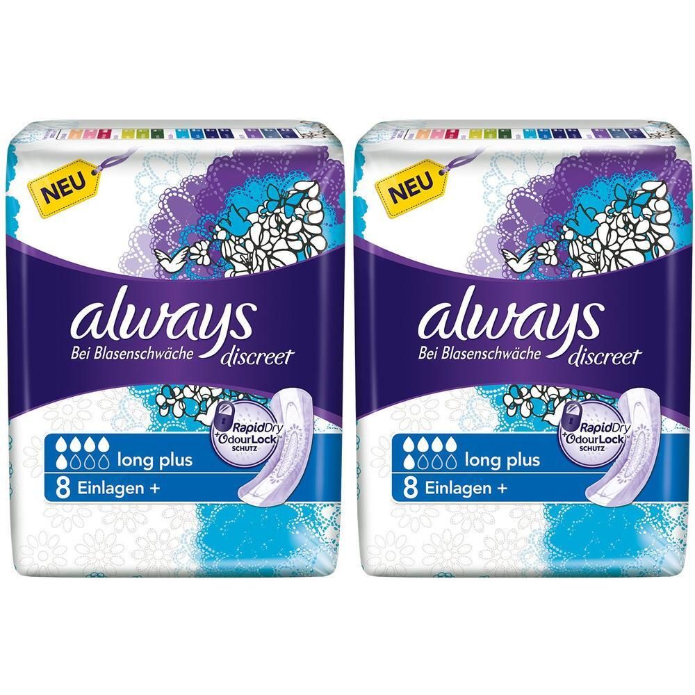 Always discreet Inkontinenz Einl.long plus 2x 2x8 St Binden