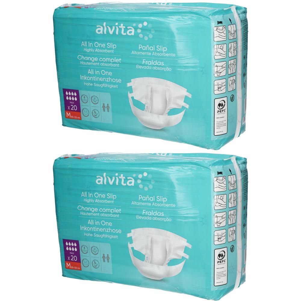 Alvita All-in-One Inkontinenzhose maxi med.Nacht 2x 2x20 St
