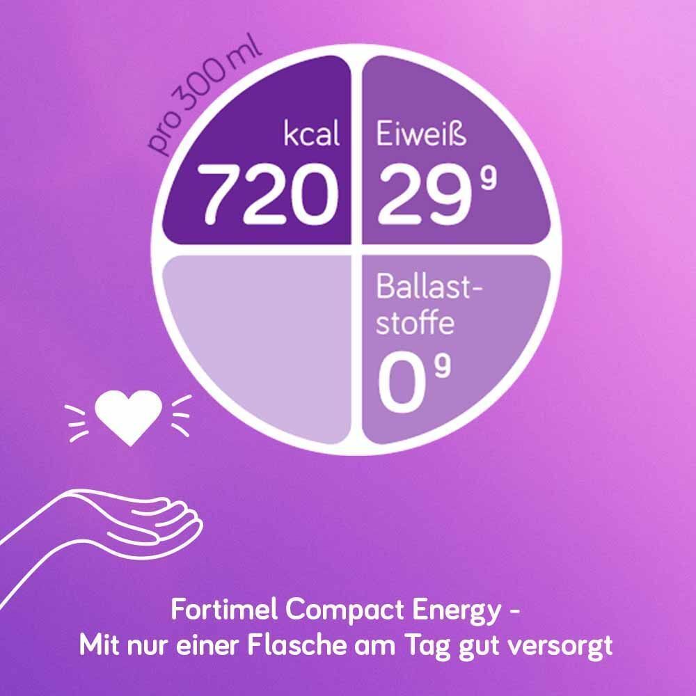 Grafik mit Nährwertangaben pro 300ml. Enthält kcal, Eiweiß, Ballaststoffe. Hintergrund: lila.
