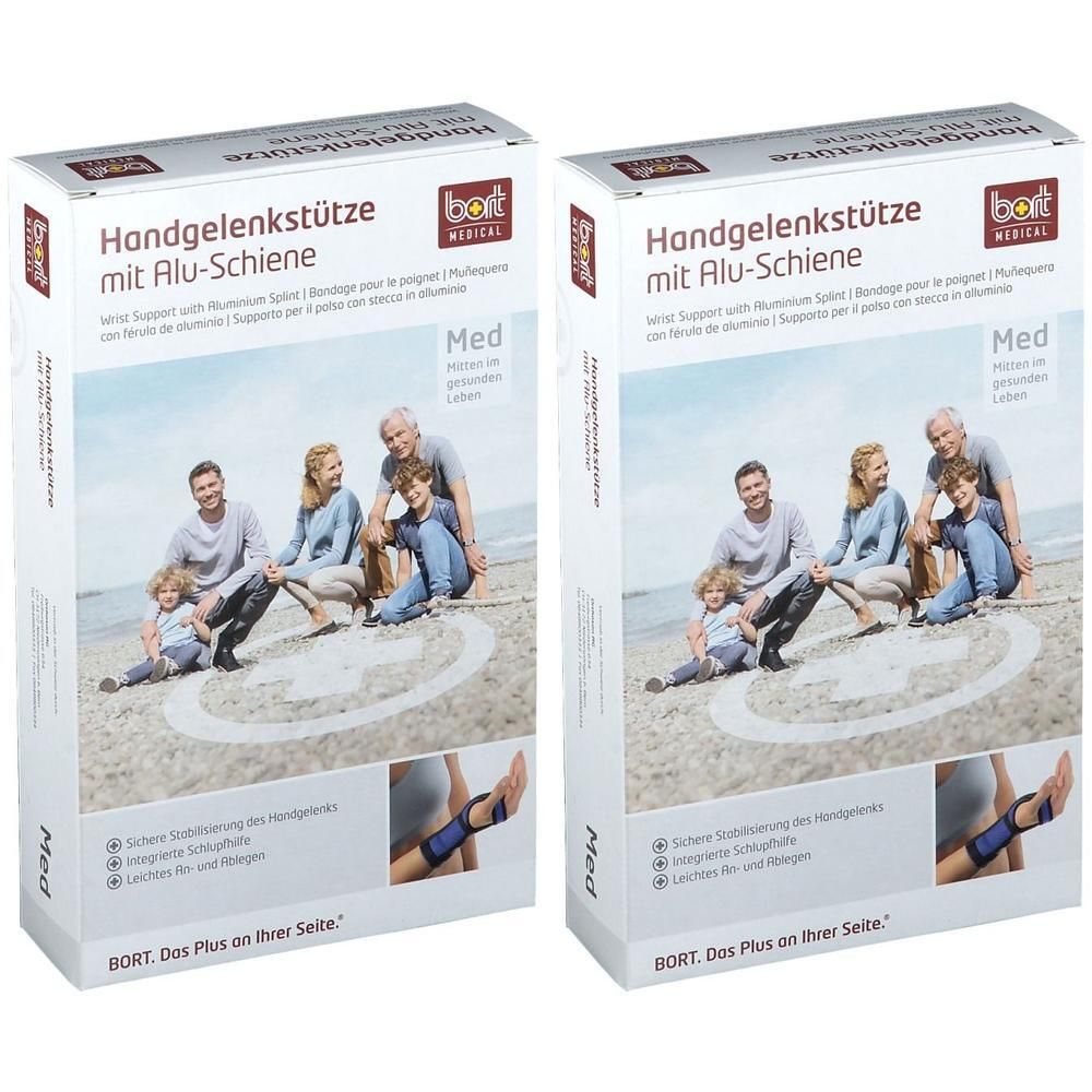 Bort Handgelenkstütze m.Aluschiene re.S schwarz 2x 2x1 St Bandage(s)