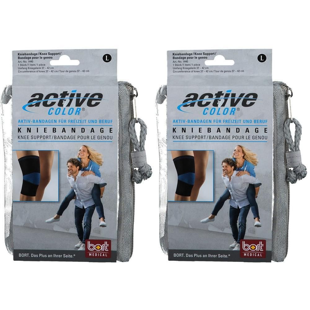 Bort ActiveColor Kniebandage L schwarz 2x 2x1 St Bandage(s)