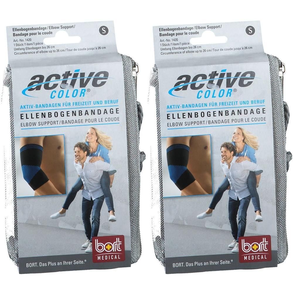 Bort ActiveColor Ellenbogenbandage S schwarz 2x 2x1 St Bandage(s)