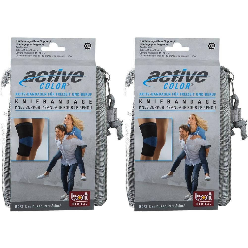 Bort ActiveColor Kniebandage XXL schwarz 2x 2x1 St Bandage(s)