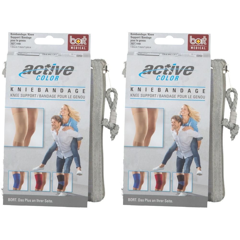 Bort ActiveColor Kniebandage XL schwarz 2x 2x1 St Bandage(s)