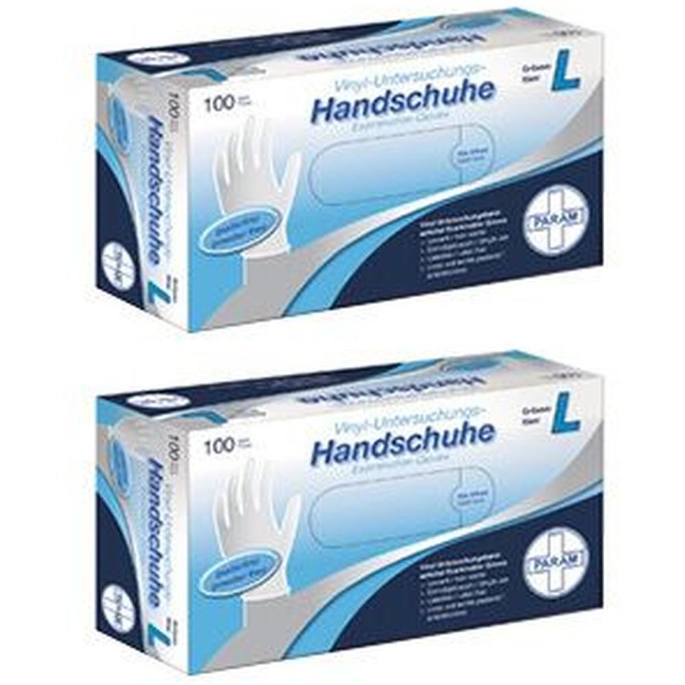 Handschuhe Einmal Vinyl gepudert L 2x 2x100 St