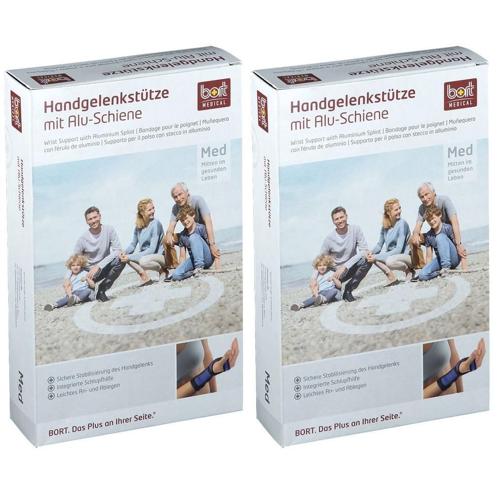 Bort Handgelenkstütze m.Aluschiene li.S schwarz 2x 2x1 St Bandage(s)