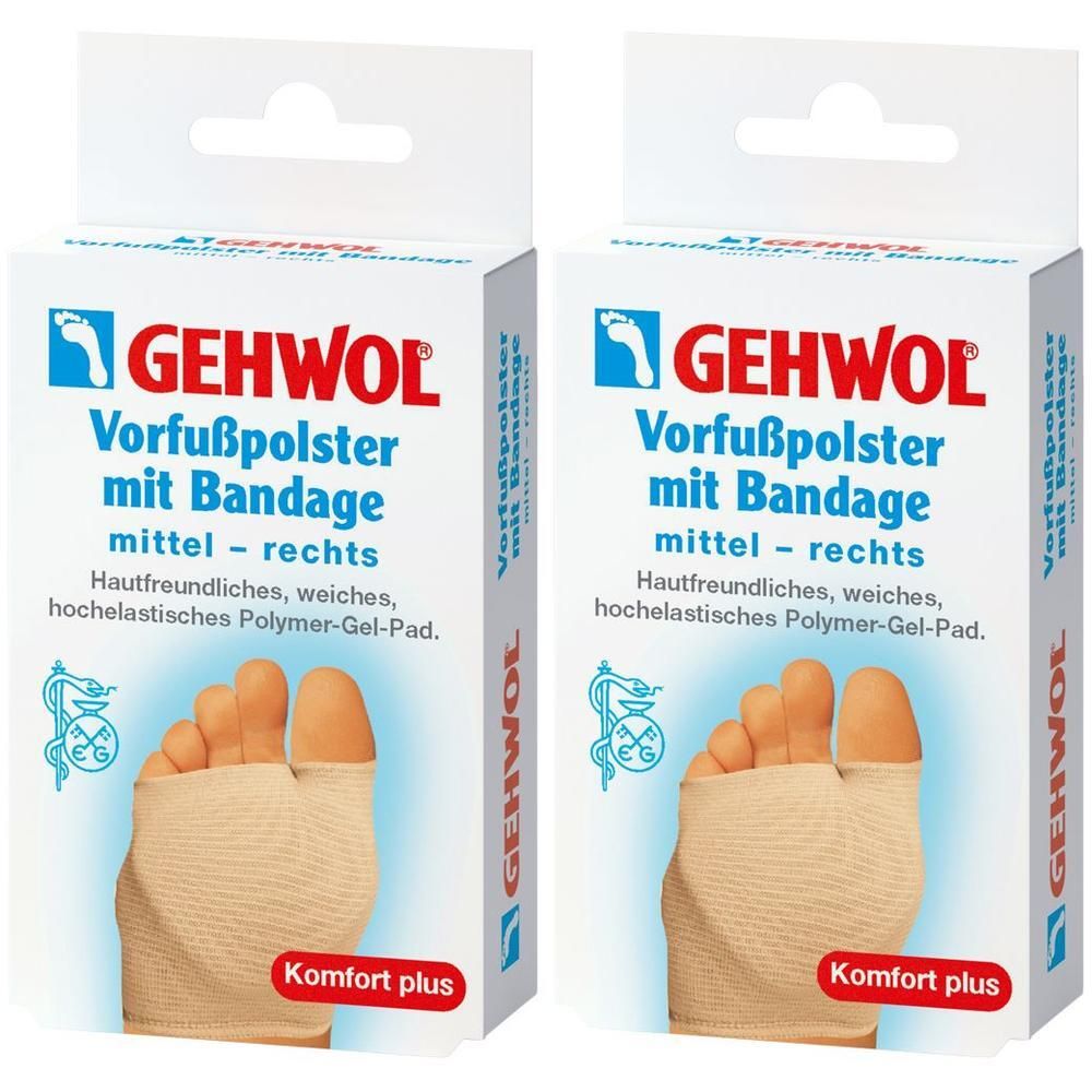 Gehwol Vorfußpolster mit Bandage rechts mittel 2x 2x1 St