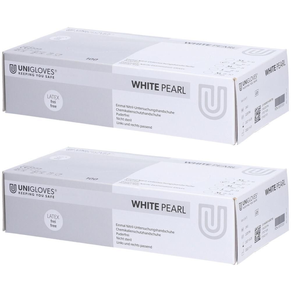 Handschuhe Einmal Nitril S weiß 2x 2x100 St