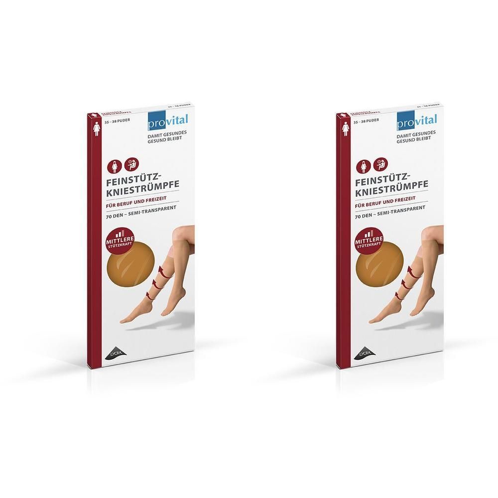 Provital 70den Stützkniestrümpfe Gr.35-38 schwarz 2x 2x2 St