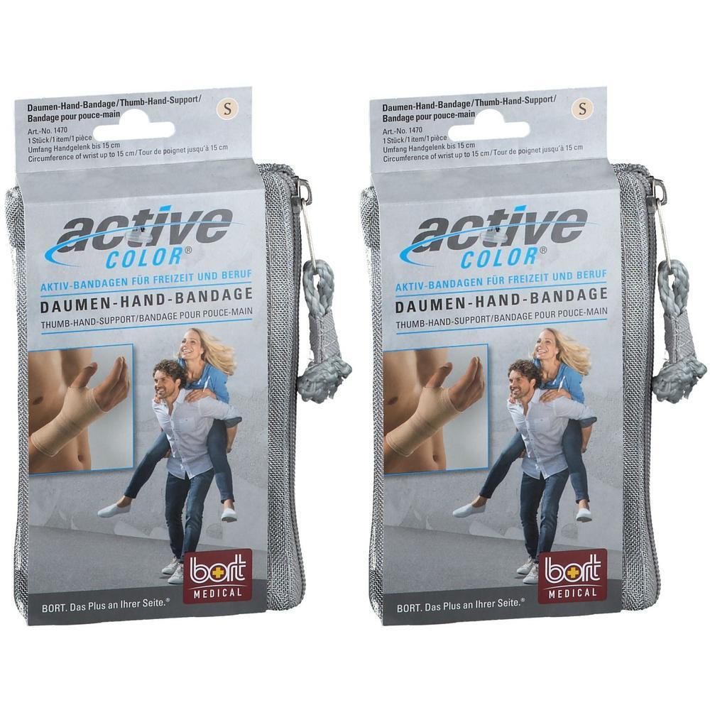 Bort ActiveColor Daumen Hand Band.S haut 2x 2x1 St Bandage(s)