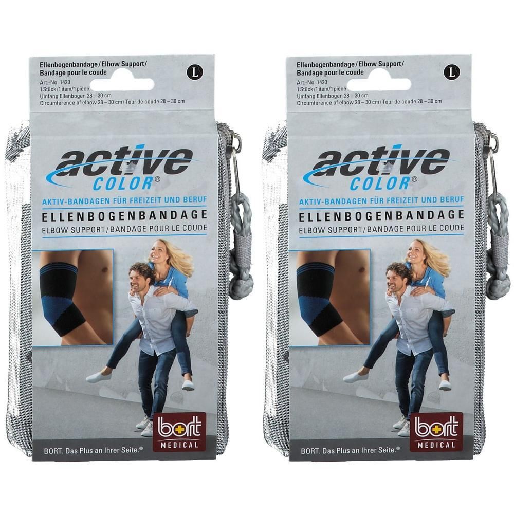 Bort ActiveColor Ellenbogenbandage L schwarz 2x 2x1 St Bandage(s)