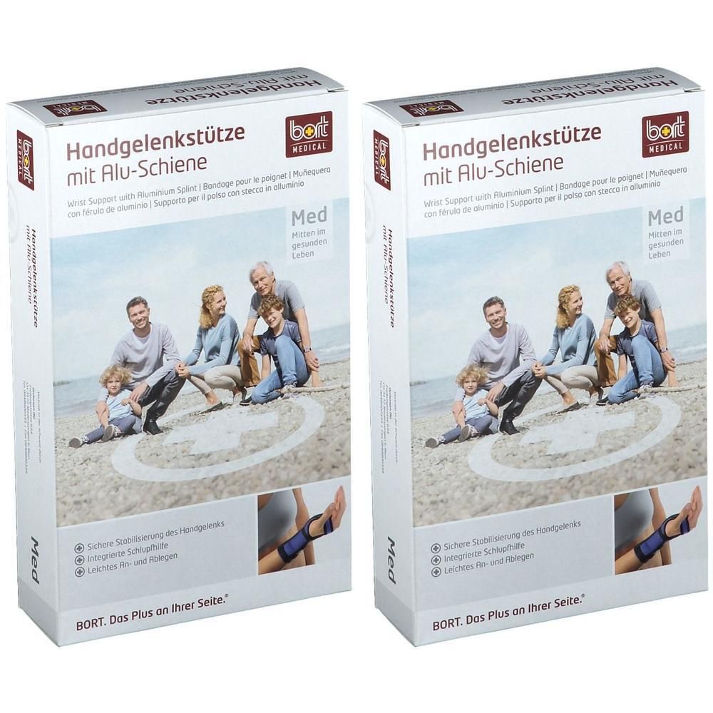 Bort Handgelenkstütze m.Aluschiene li.L schwarz 2x 2x1 St Bandage(s)