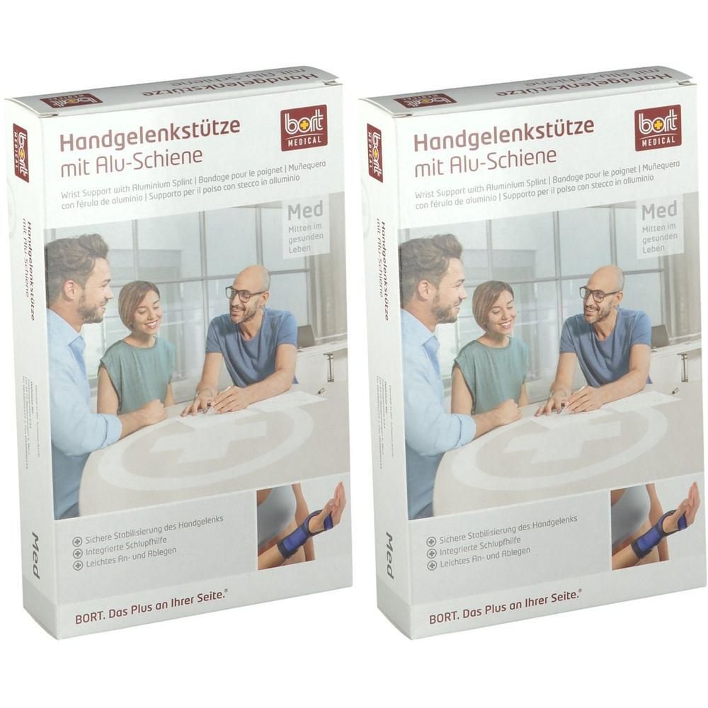 Bort Handgelenkstütze m.Aluschiene re.L schwarz 2x 2x1 St Bandage(s)