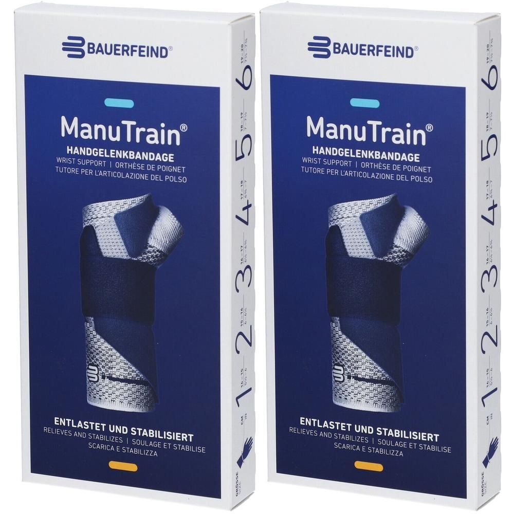 Manutrain Handgelenkbandage rechts Gr.6 titan 2x 2x1 St Bandage(s)