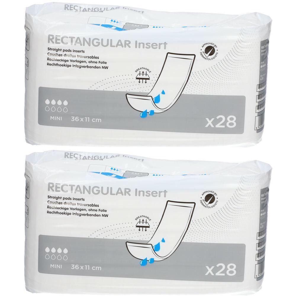 Rectangular Insert mini 11x36 cm without strip 2x 2x28 St Beutel