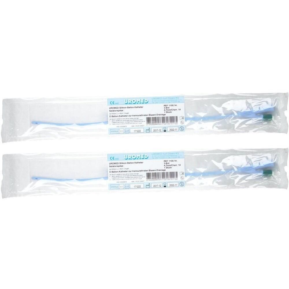 Uromed Ballonkath.Silikon Nelaton Ch 14 1100 2x 2x1 St Katheter