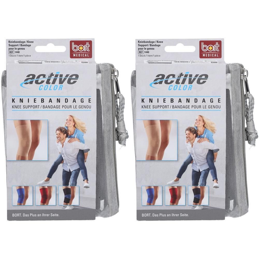 Bort ActiveColor Kniebandage S schwarz 2x 2x1 St Bandage(s)