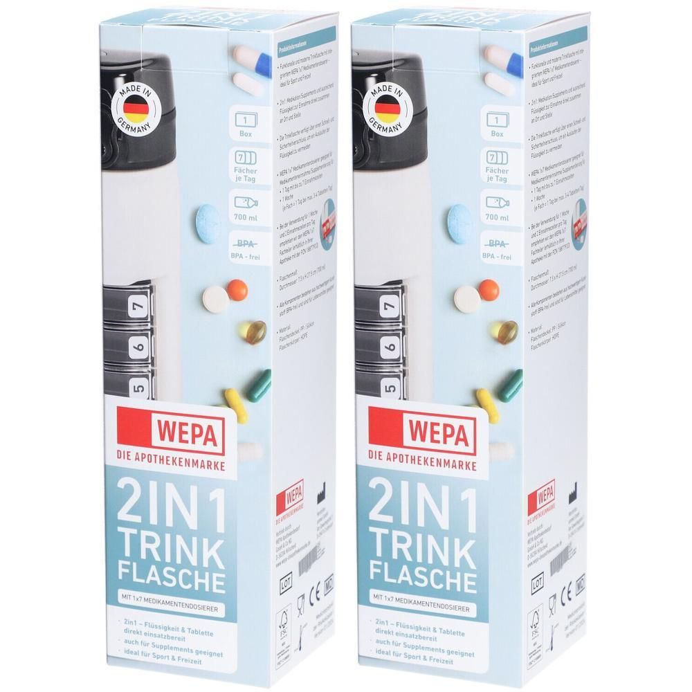 Wepa 2in1 Trinkflasche mit 1x7 Dosierer weiß 2x 2x1 St