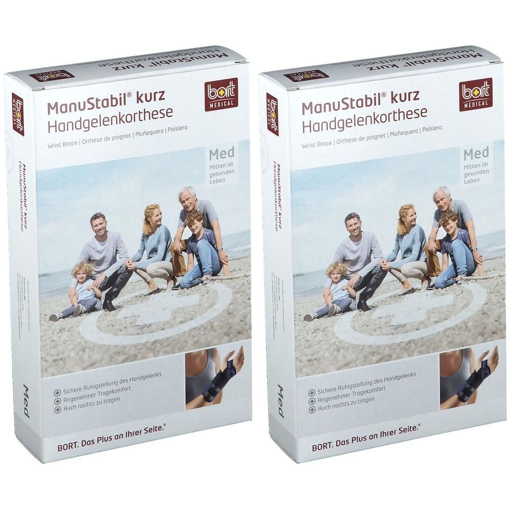 Bort ManuStabil kurz links M blau 2x 2x1 St Bandage(s)