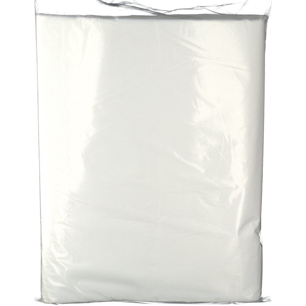 Weiße, transparente Verpackung. Inhalt nicht sichtbar. PE-Schürzen.