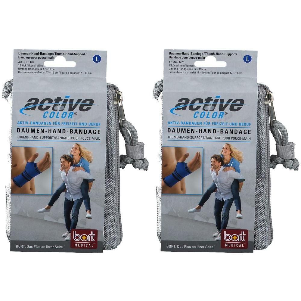 Bort ActiveColor Daumen Hand Band.L blau 2x 2x1 St Bandage(s)