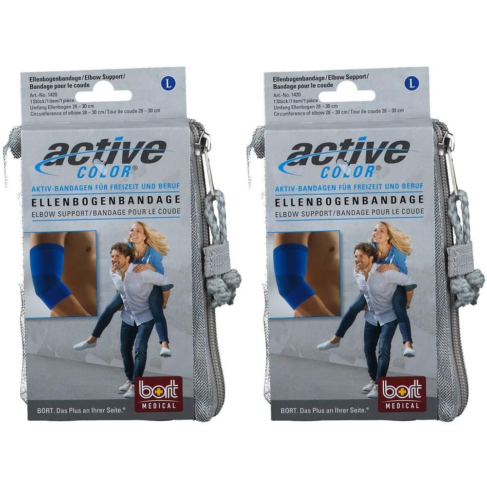 Bort ActiveColor Ellenbogenbandage L blau 2x 2x1 St Bandage(s)