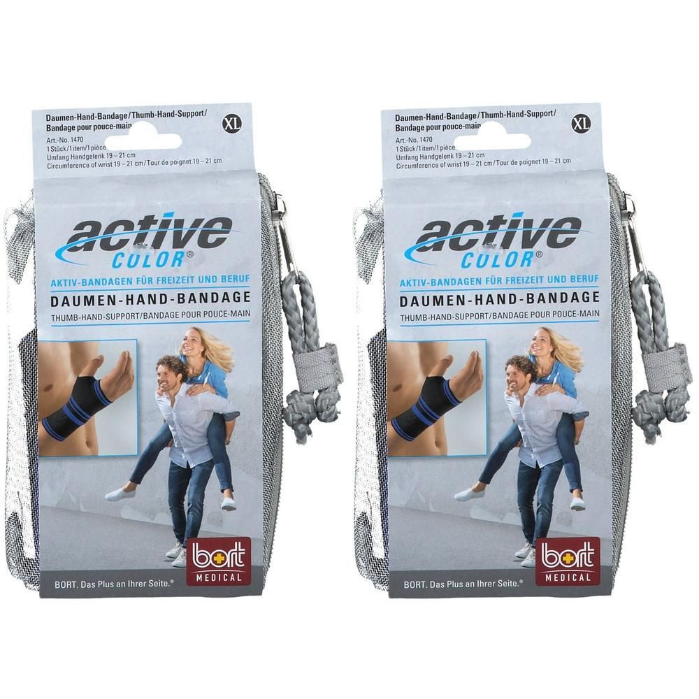 Bort ActiveColor Daumen Hand Band.XL schwarz 2x 2x1 St Bandage(s)