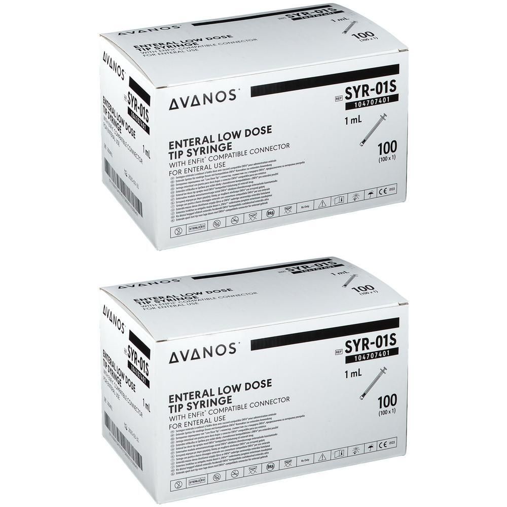 Enfit Spritze 1 ml mit Low-Dose-Tip 2x 2x100 St