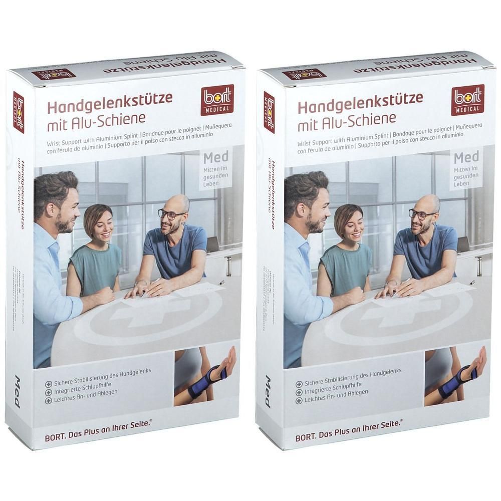 Bort Handgelenkstütze m.Aluschiene re.XL schwarz 2x 2x1 St Bandage(s)