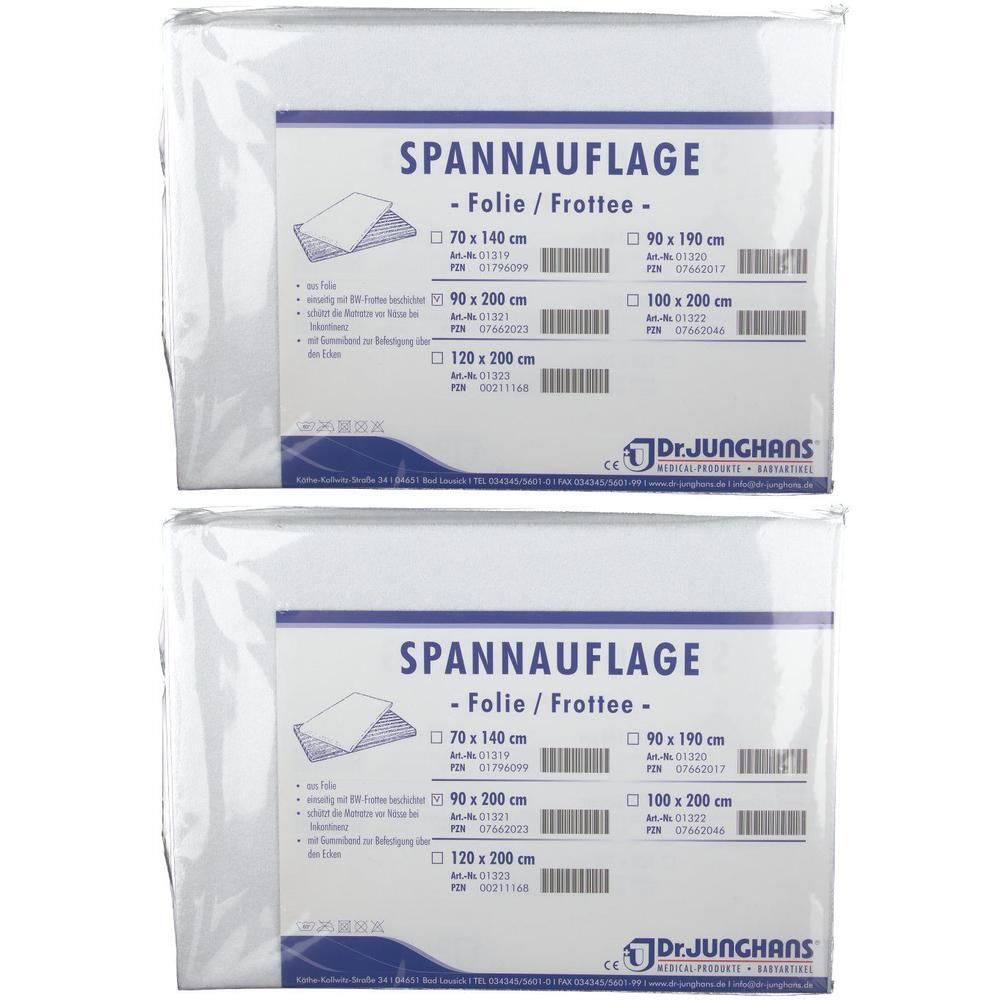 Frottee Spannbettbezug 90x200 cm m.Folie 2x 2x1 St