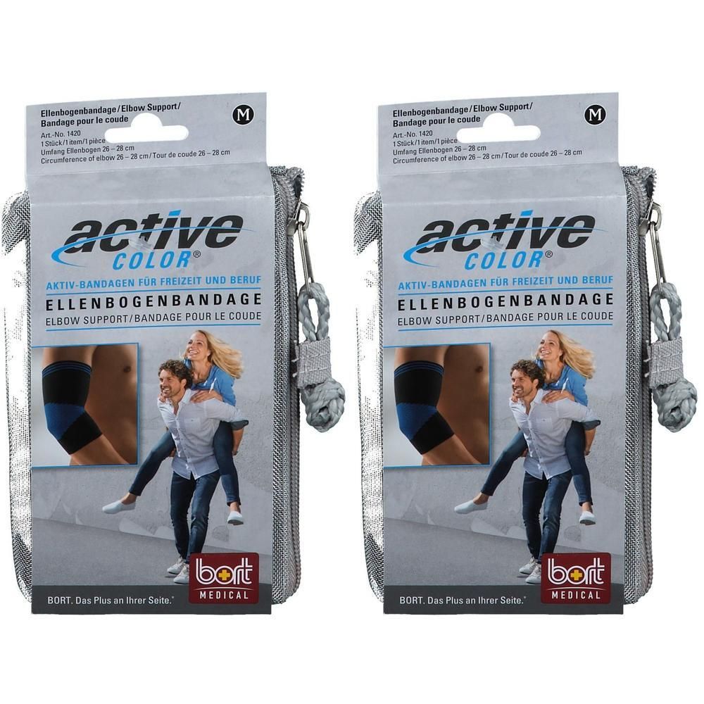 Bort ActiveColor Ellenbogenbandage M schwarz 2x 2x1 St Bandage(s)