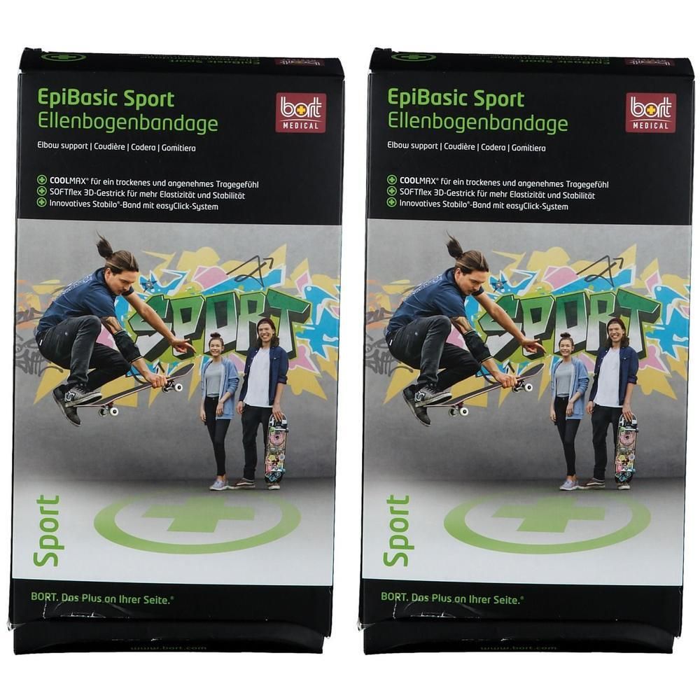 Bort EpiBasic Sport Bandage L schwarz 2x 2x1 St Bandage(s)