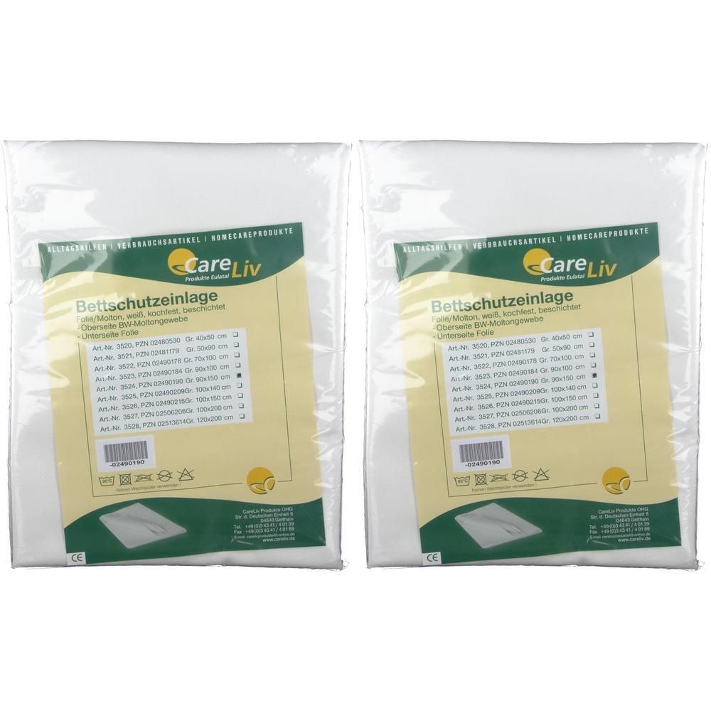 Bettschutzeinlage Folie Molton 90x150 cm 2x 2x1 St