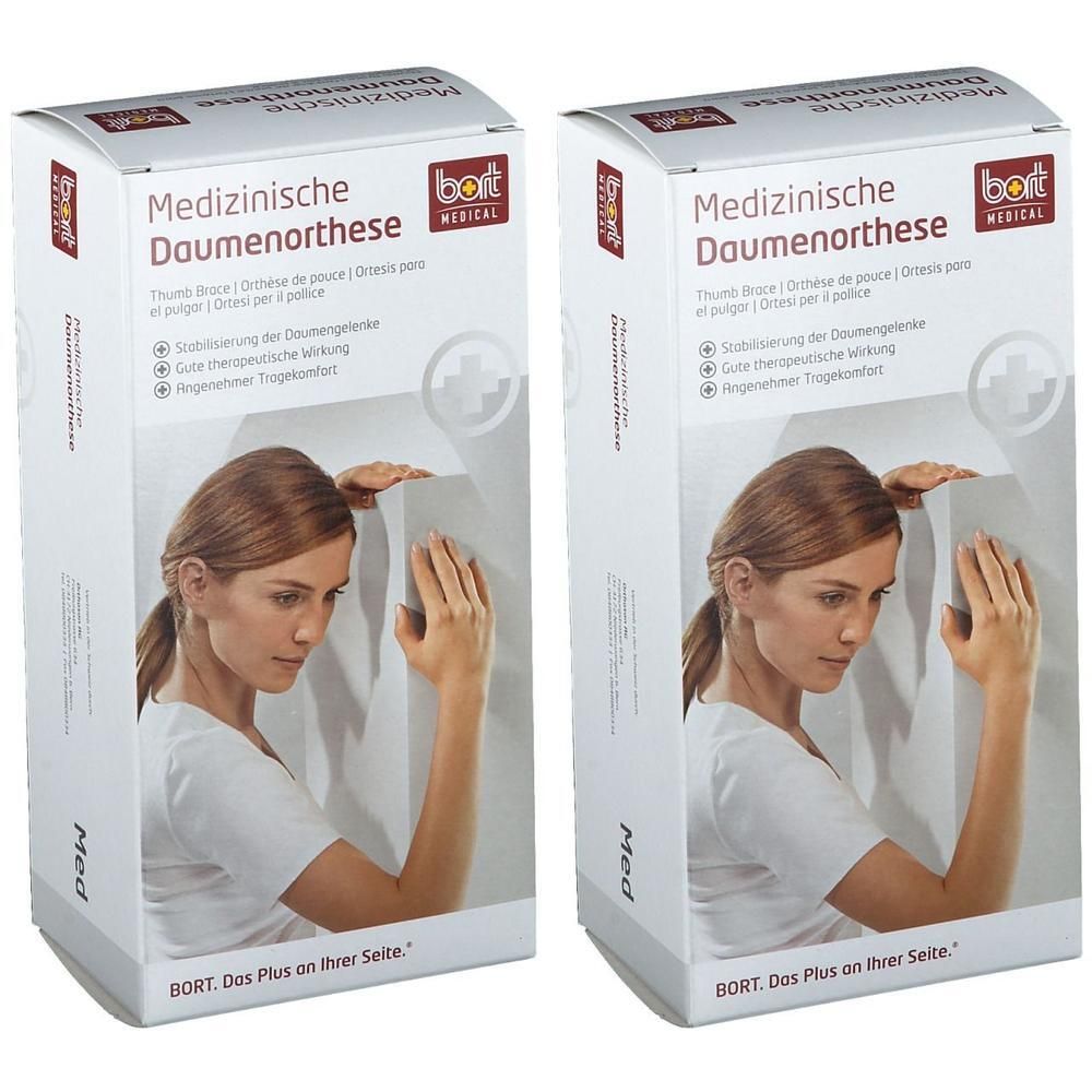 Bort Soft Daumenschiene kurz M blau 2x 2x1 St Bandage(s)