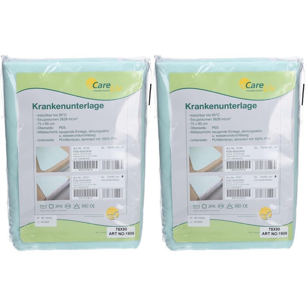 Krankenunterlage waschbar 75x90 cm m.Seitenteilen 2x 2x1 St