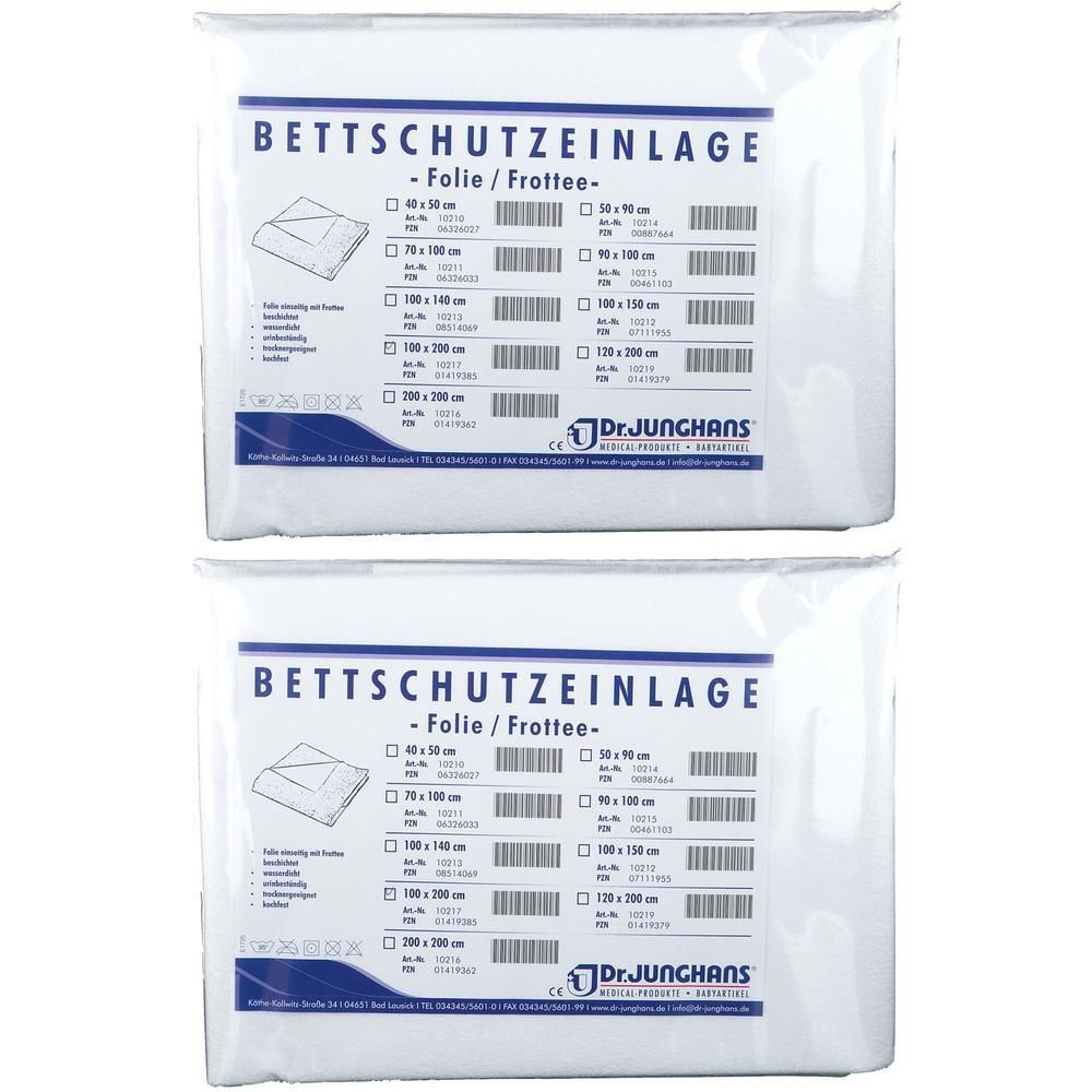 Bettschutzeinlage Folie Frottee 100x200 cm 2x 2x1 St