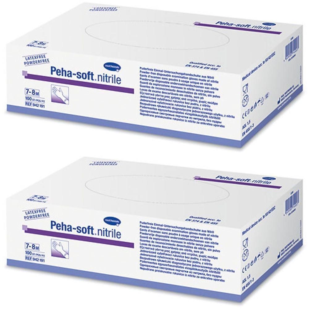 Peha-Soft nitrile Unt.Handsch.unste.puderfrei M 2x 2x100 St Handschuhe
