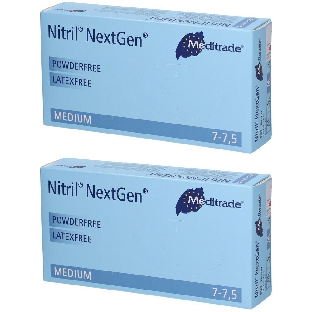 Nitril Einmal Handschuhe puderfrei mittel 2x 2x100 St