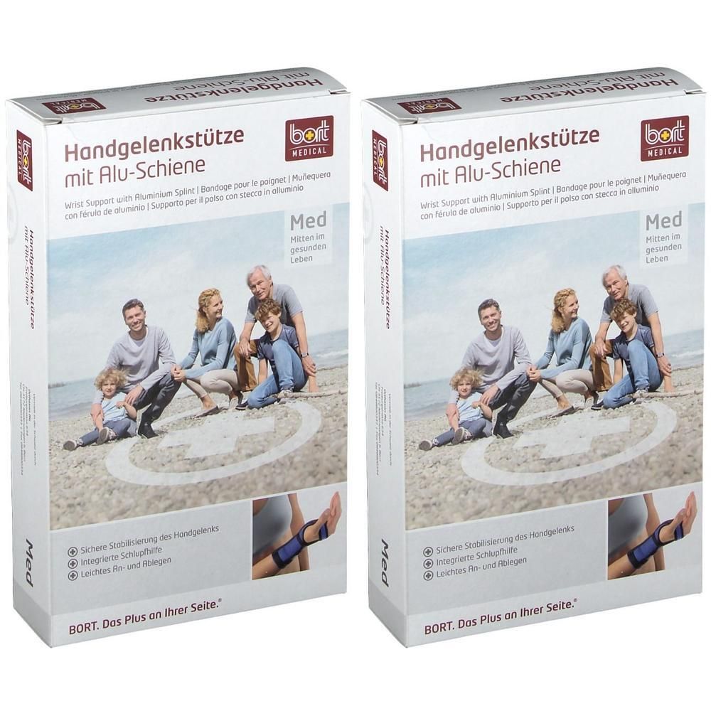 Bort Handgelenkstütze m.Aluschiene li.L haut 2x 2x1 St Bandage(s)