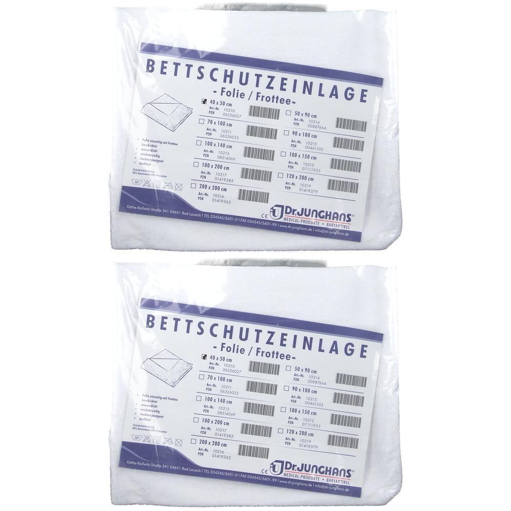 Bettschutzeinlage Folie Frottee 40x50 cm 2x 2x1 St